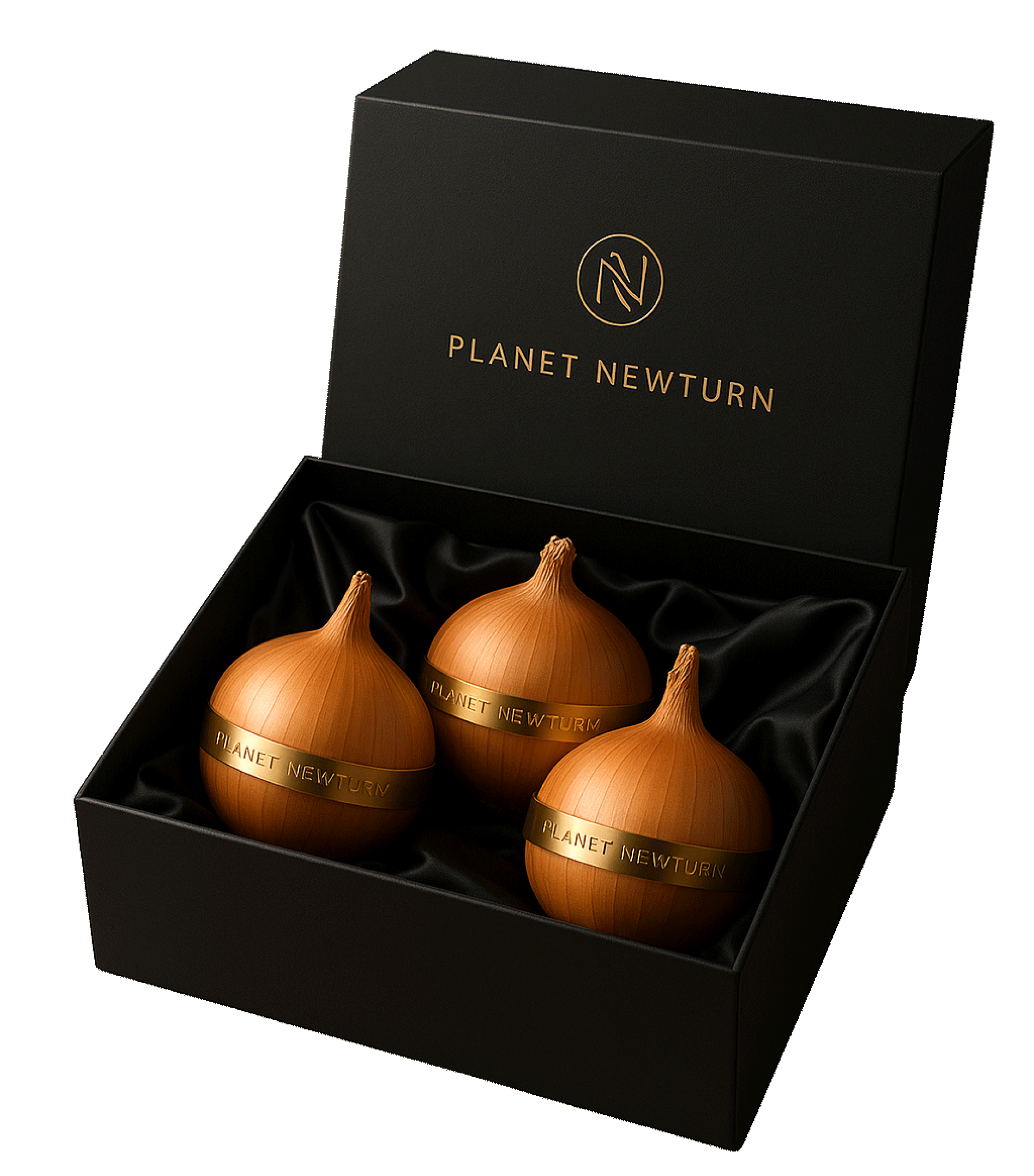 PLANET NEWTURN package containing three onions